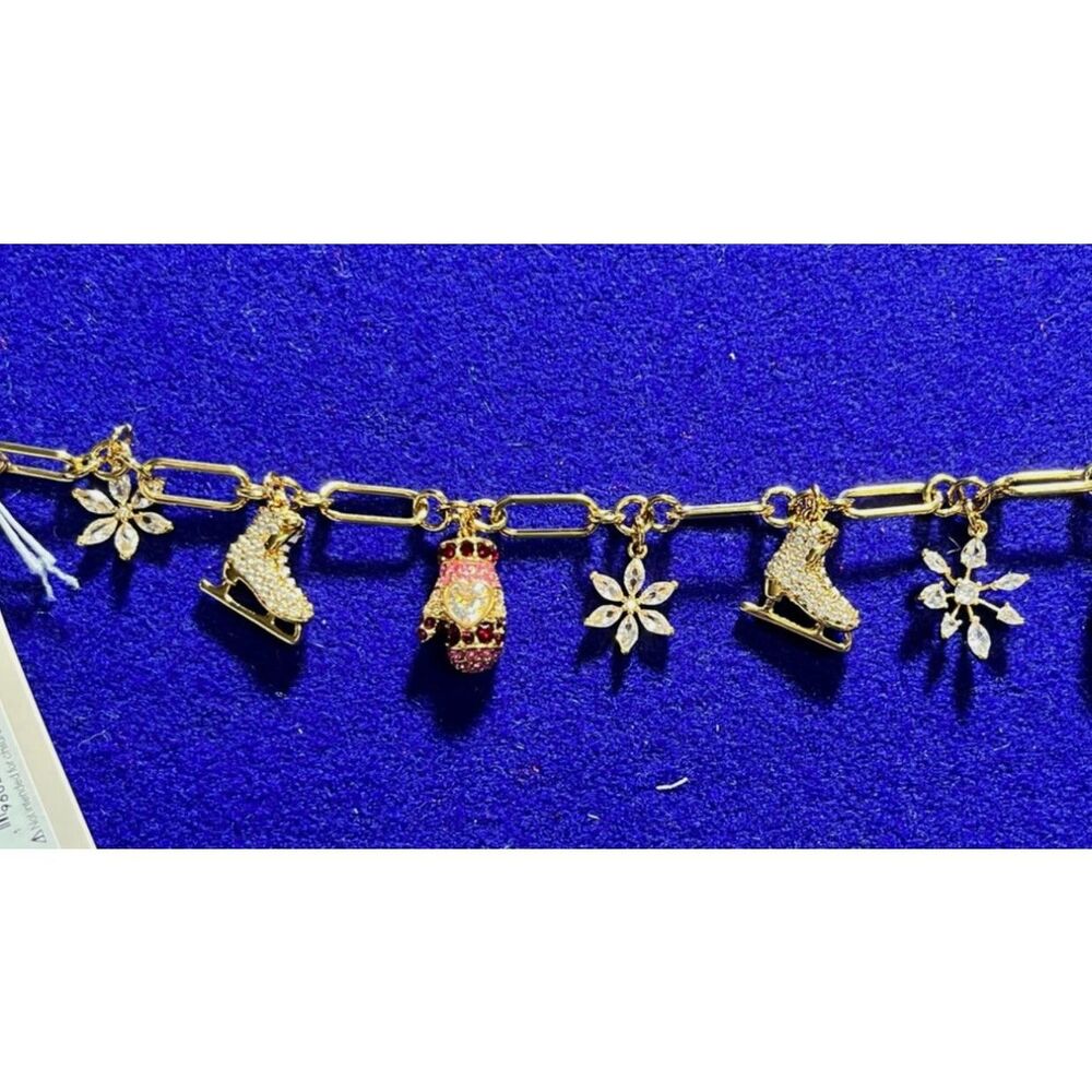 Kate Spade NWT Winter charm bracelet - Ice Skate, Snowflake, Mitten - Picture 7 of 9